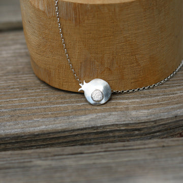 Pomegranate Pendant Silver Necklace,Luck Jewelry,Silver Pendant Necklace,Short Necklace For Women,Delicate Silver Necklace,Mother's Day Gift